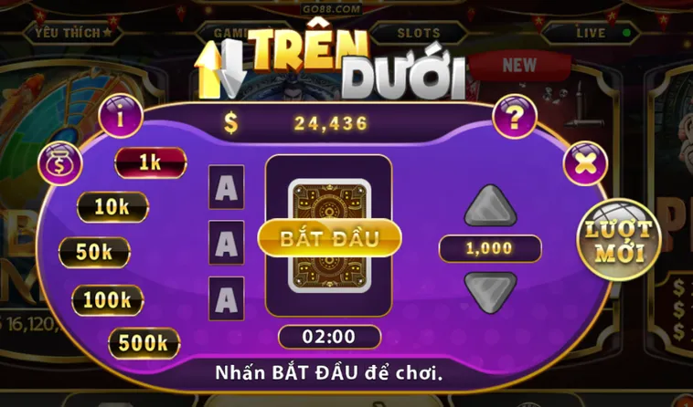 Hướng Dẫn Cách Chơi Minigame Trên Dưới Tại Go88 Thắng Nhanh Siêu Dễ